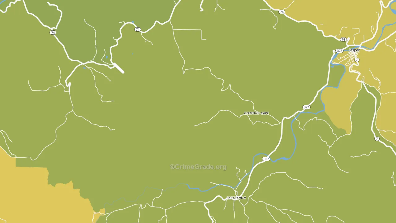 Mossville, AR Map of Burglary Rates