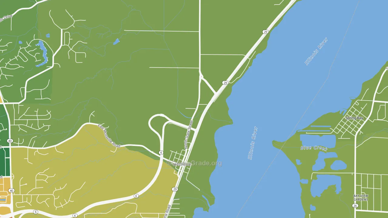 Mossville, IL Map of Burglary Rates