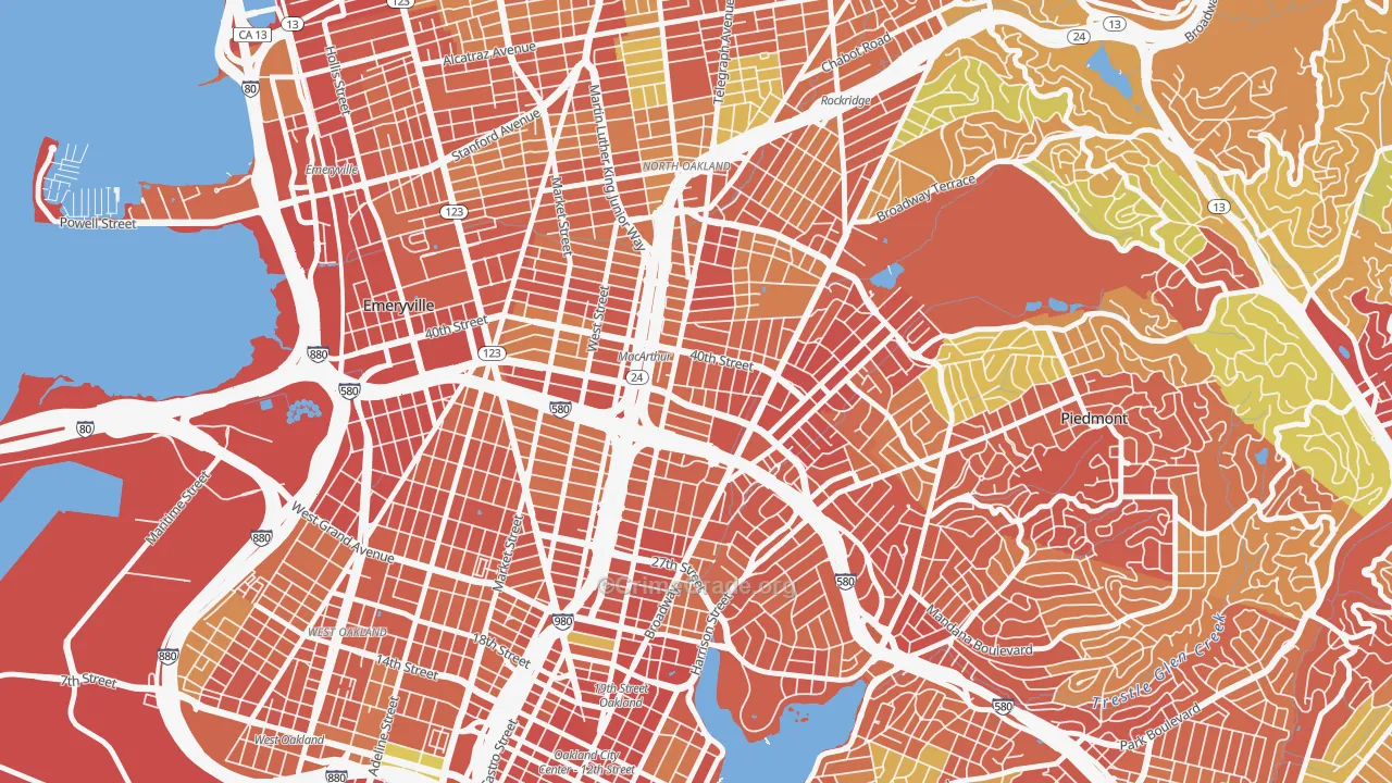 Mosswood, Oakland, CA Map of Burglary Rates