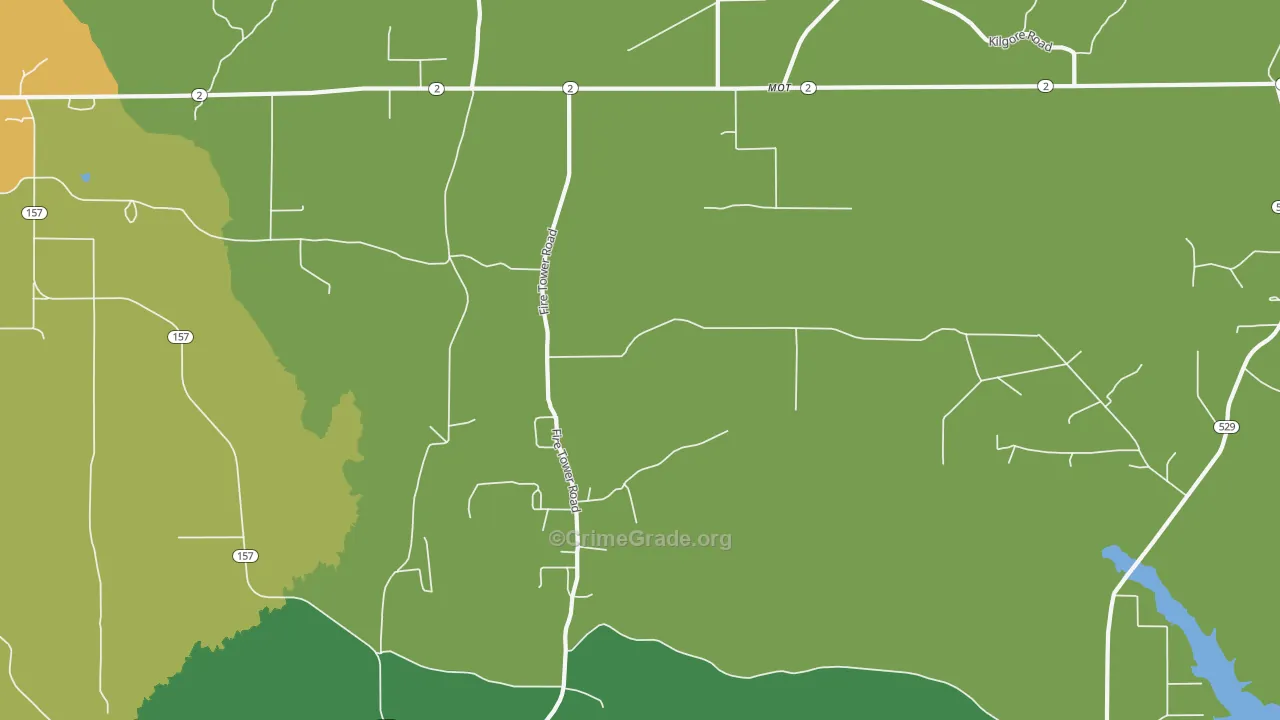 Mot, LA Map of Burglary Rates