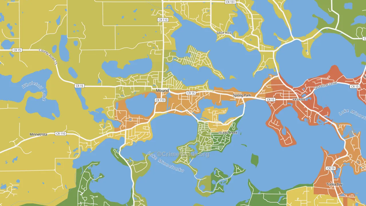 Mound, MN Map of Burglary Rates