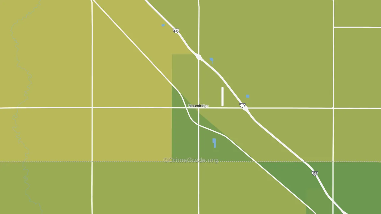 Moundridge, KS Map of Burglary Rates