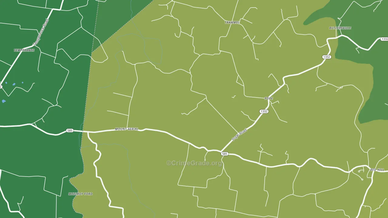 Mount Aerial, KY Map of Burglary Rates