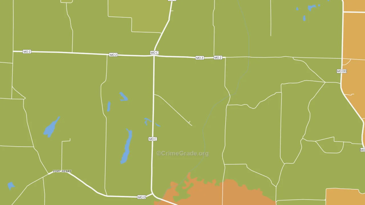 Mount Airy, MO Map of Burglary Rates