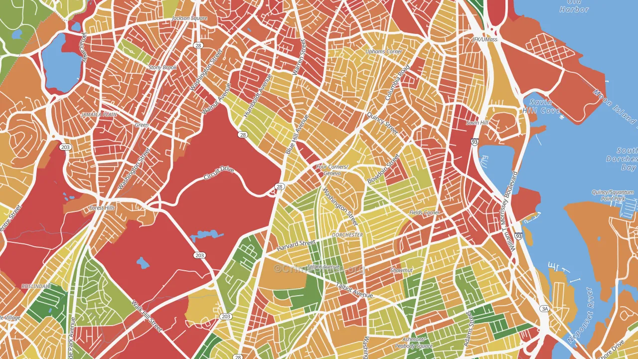Mount Bowdoin, Boston, MA Map of Burglary Rates