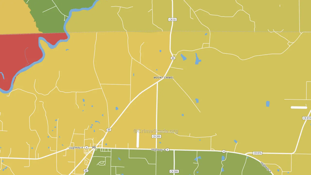 Mount Carmel, FL Map of Burglary Rates