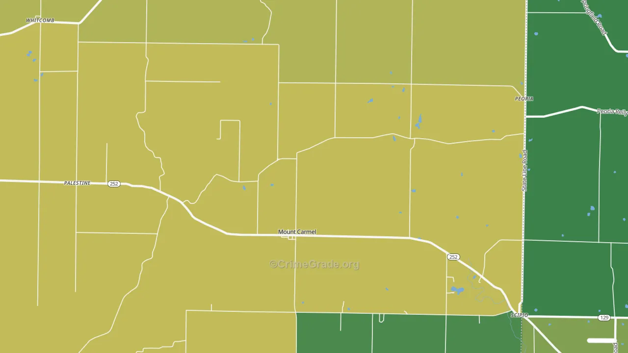Mount Carmel, IN Map of Burglary Rates