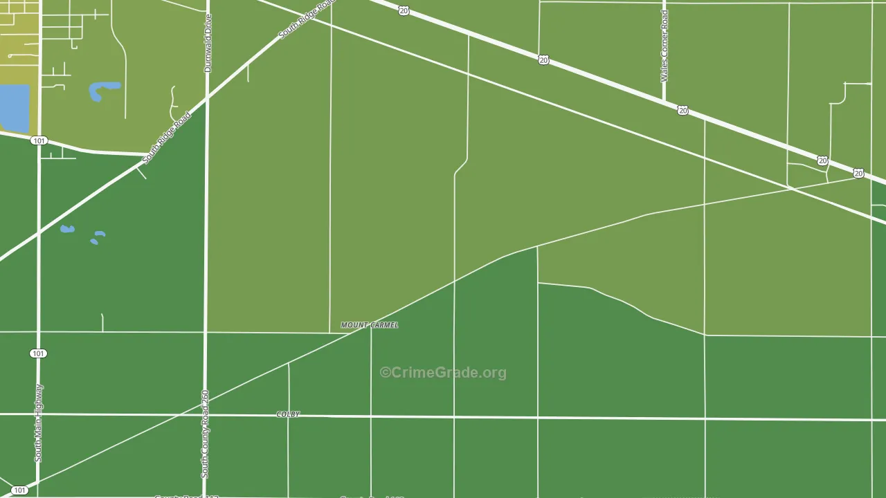 Mount Carmel, OH Map of Burglary Rates