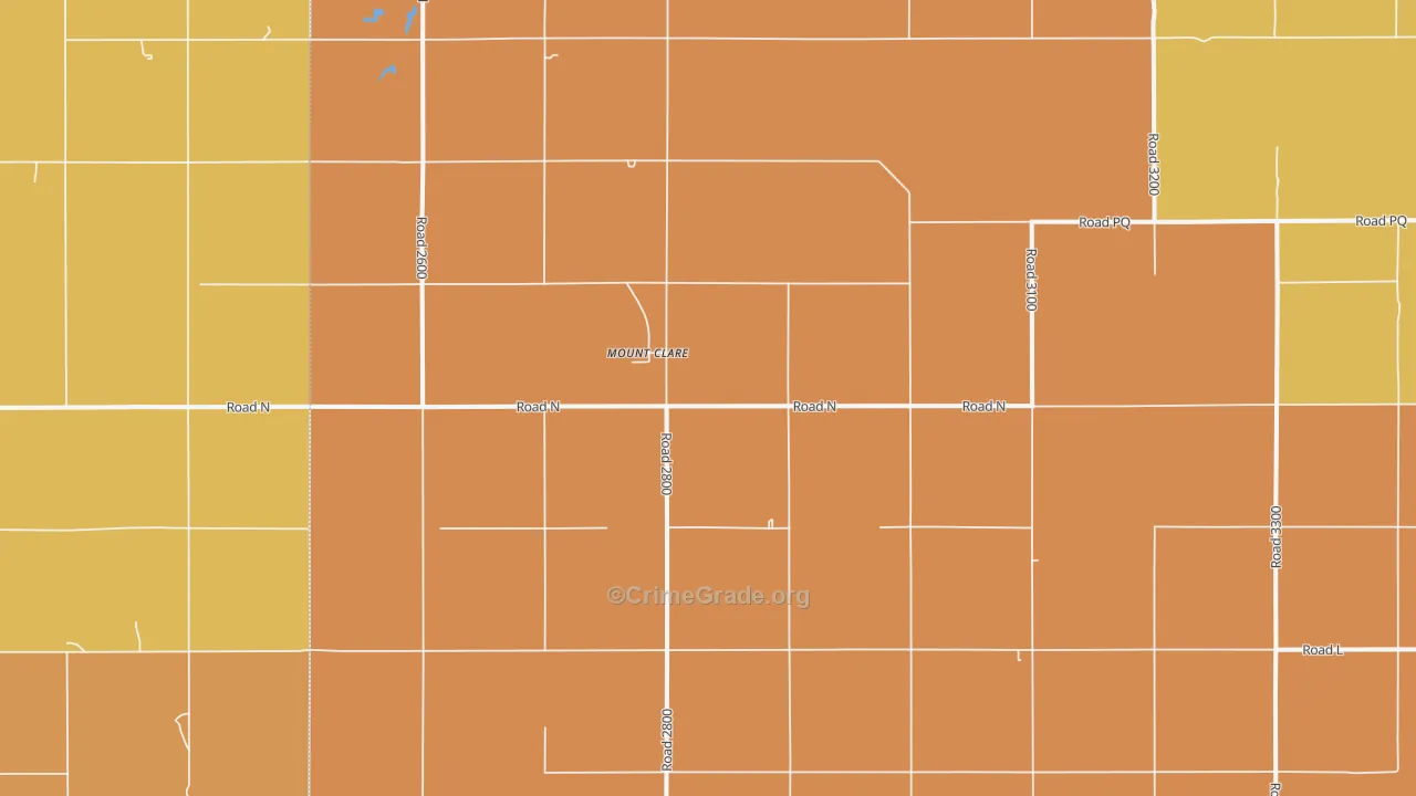 Mount Clare, NE Map of Burglary Rates