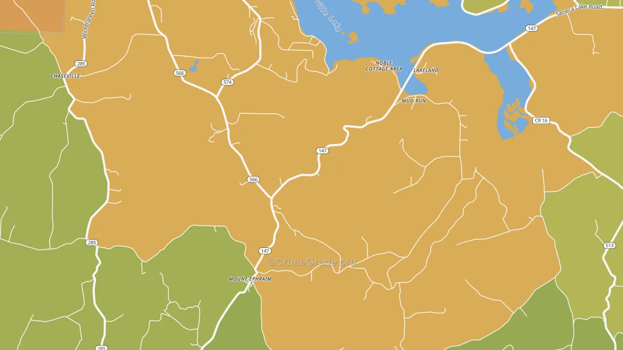 Mount Ephraim, OH Map of Burglary Rates