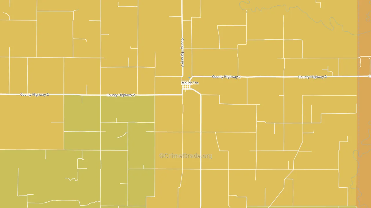 Mount Erie, IL Map of Burglary Rates