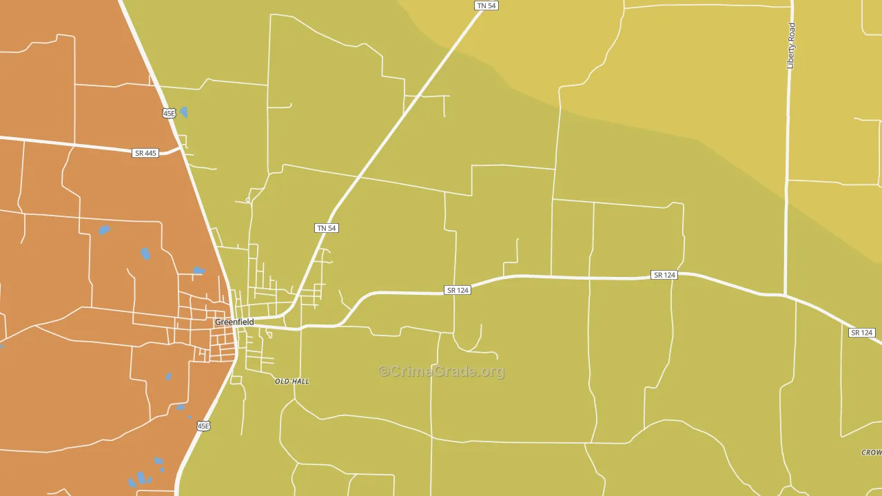 Mount Herman, TN Map of Burglary Rates