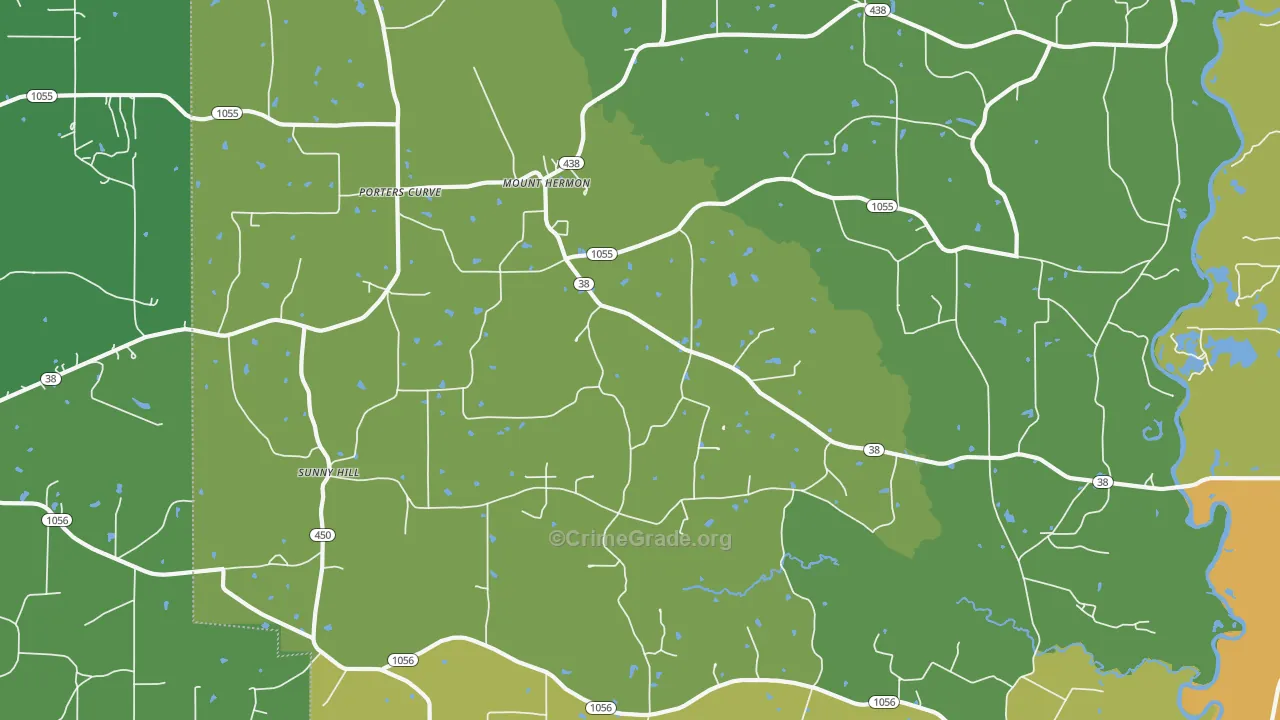 Mount Hermon, LA Map of Burglary Rates