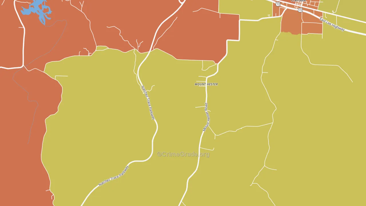 Mount Hester, AL Map of Burglary Rates