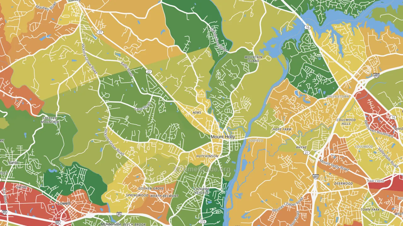 Mount Holly, NC Map of Burglary Rates