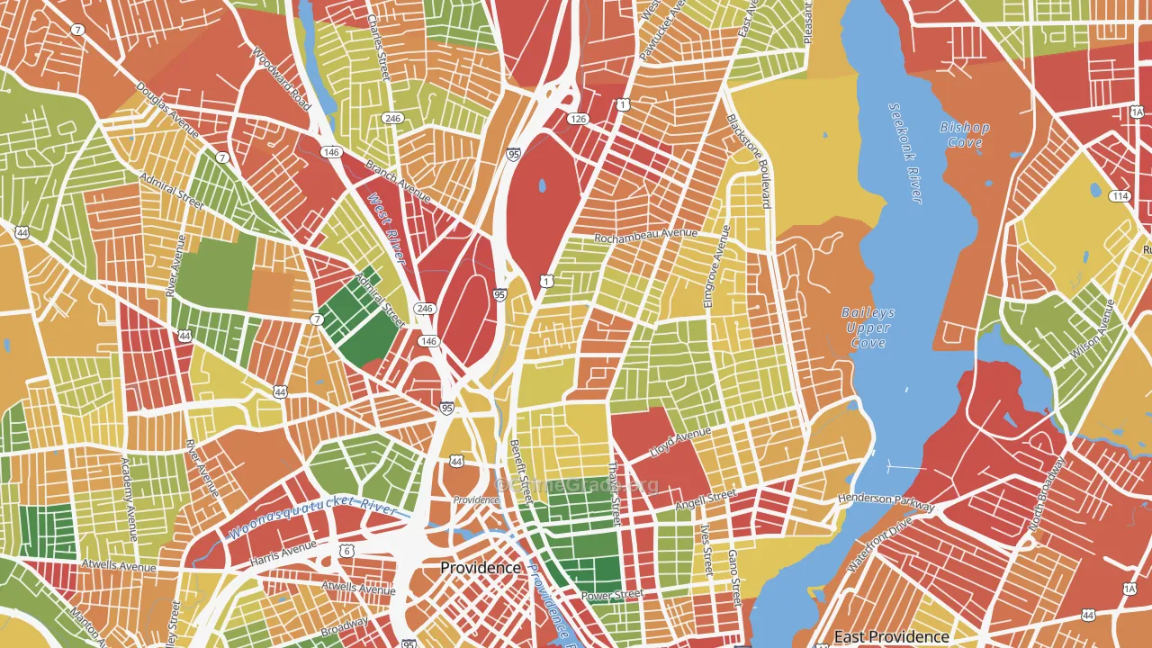 Mount Hope, Providence, RI Map of Burglary Rates