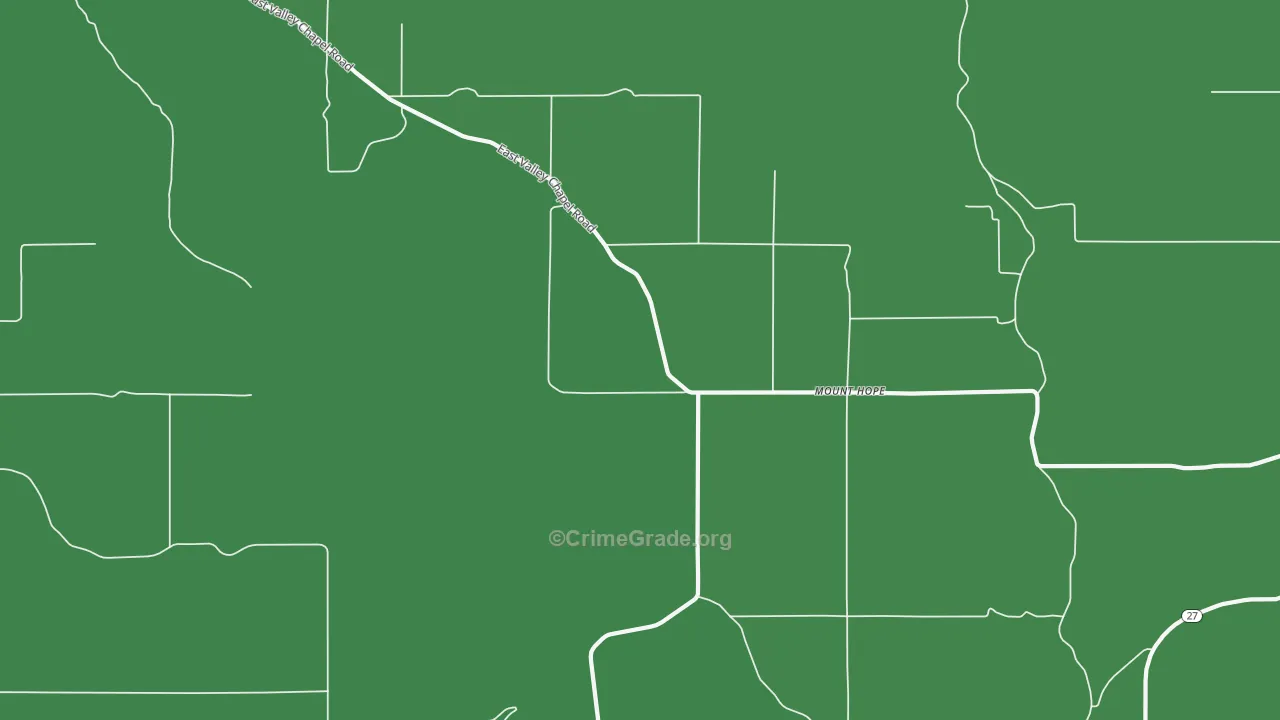 Mount Hope, WA Map of Burglary Rates