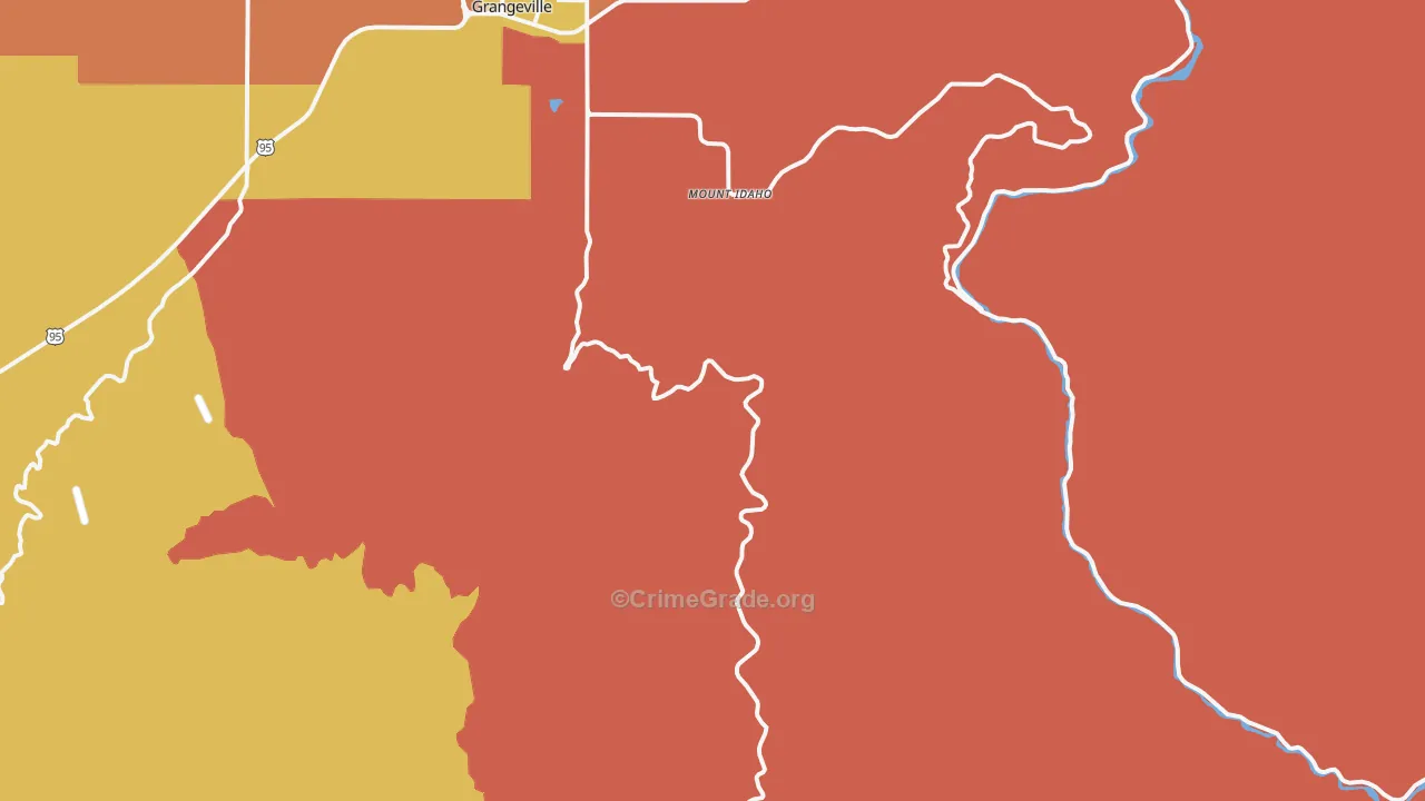Mount Idaho, ID Map of Burglary Rates