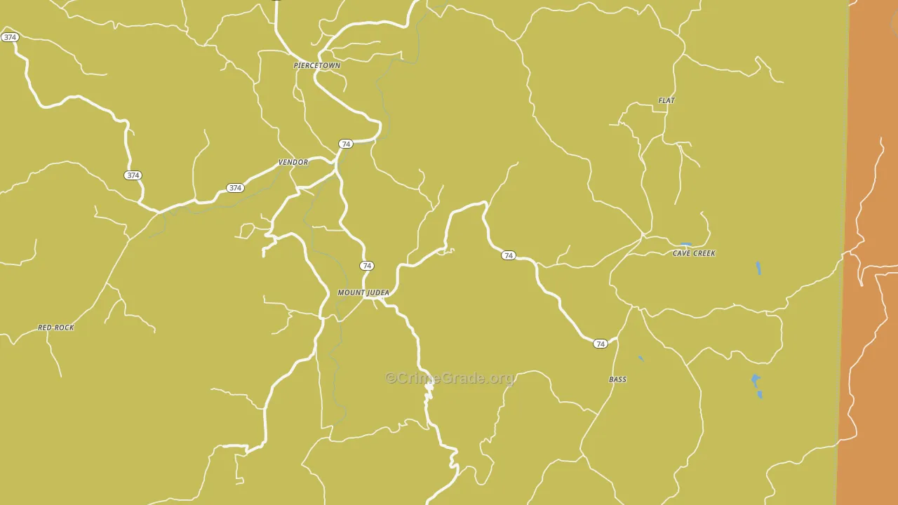 Mount Judea, AR Map of Burglary Rates