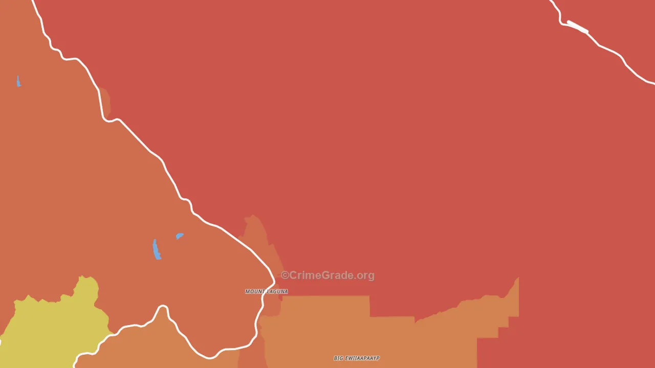 Mount Laguna, CA Map of Burglary Rates