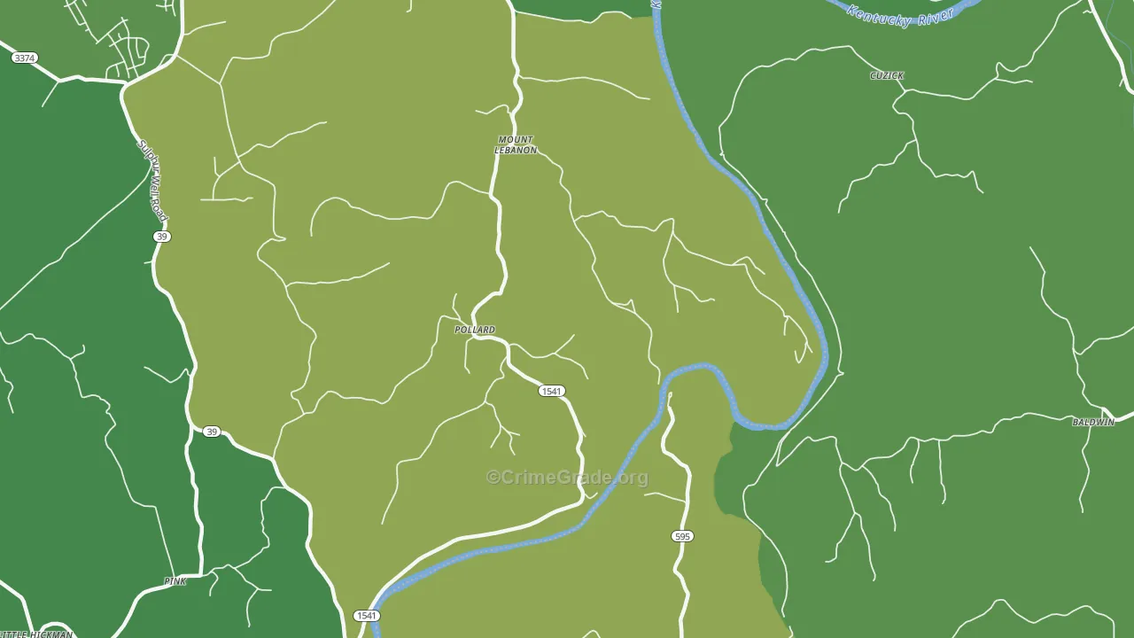 Mount Lebanon, KY Map of Burglary Rates