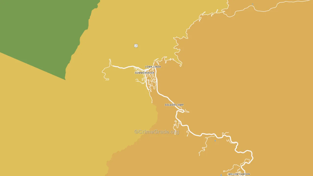 Mount Lemmon, AZ Map of Burglary Rates