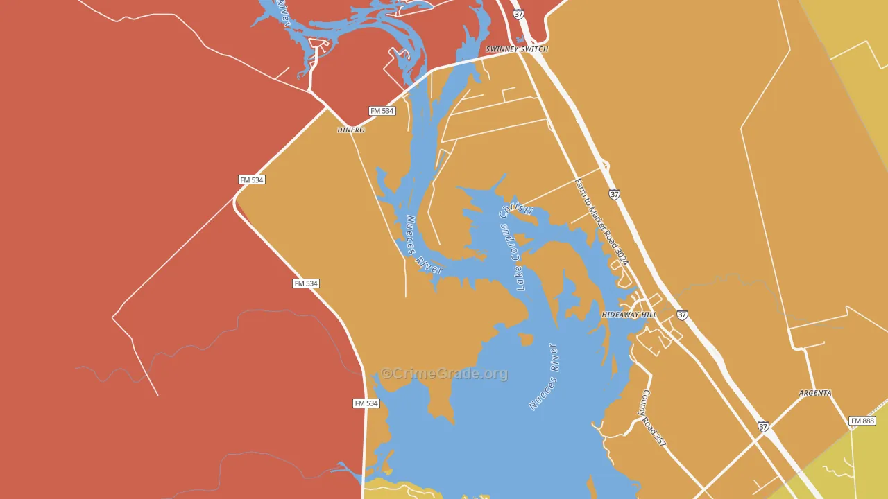 Mount Lucas, TX Map of Burglary Rates