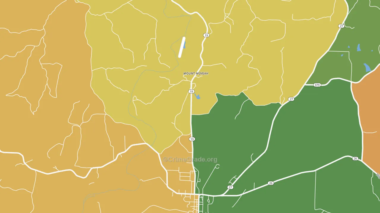 Mount Moriah, AR Map of Burglary Rates