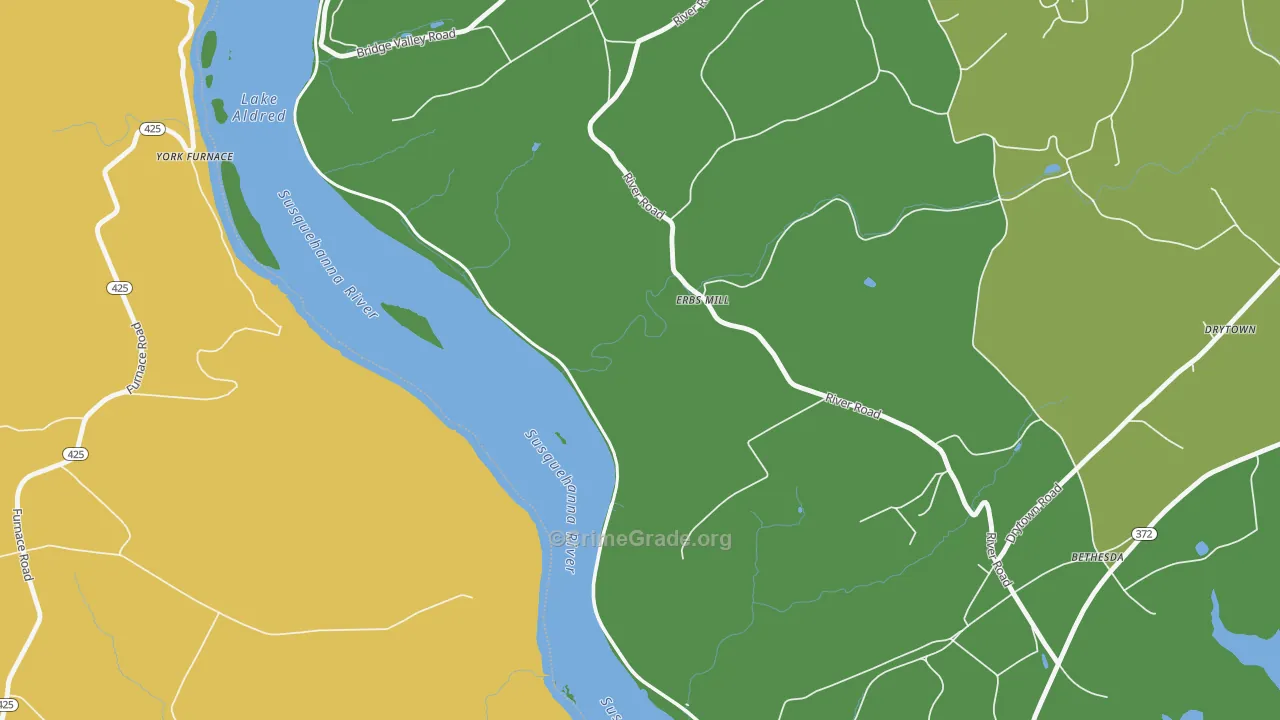 Mount Nebo, PA Map of Burglary Rates