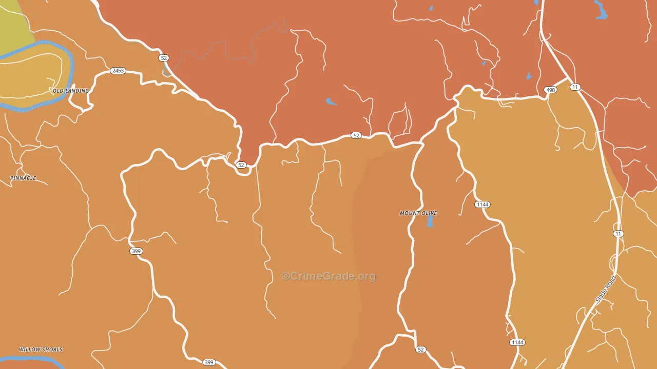 Mount Olive, KY Map of Burglary Rates