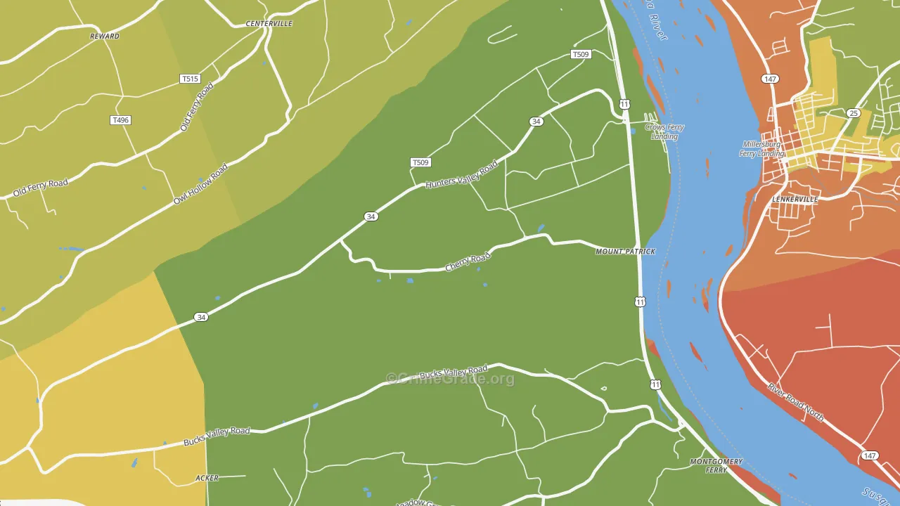 Mount Patrick, PA Map of Burglary Rates