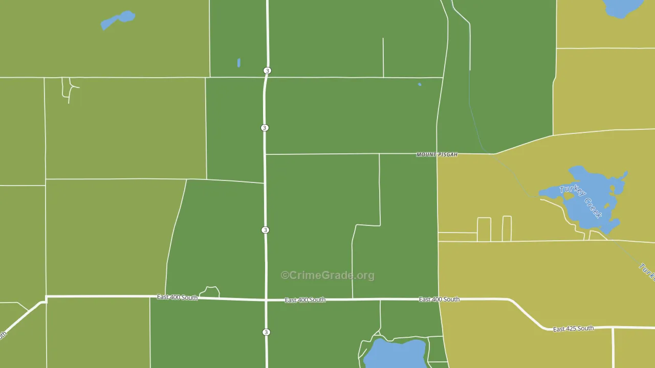 Mount Pisgah, IN Map of Burglary Rates