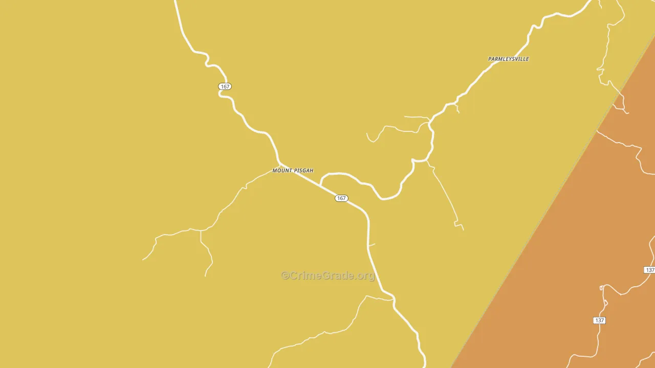 Mount Pisgah, KY Map of Burglary Rates