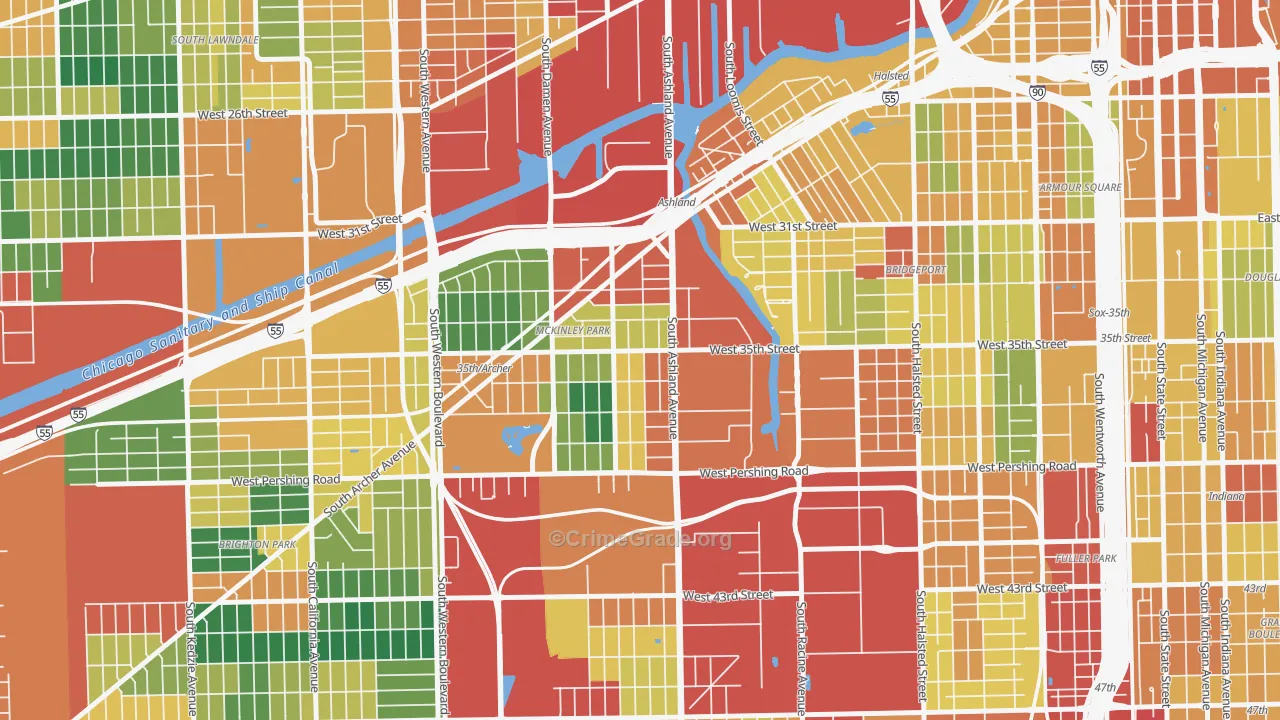 Mount Pleasant, Chicago, IL Map of Burglary Rates