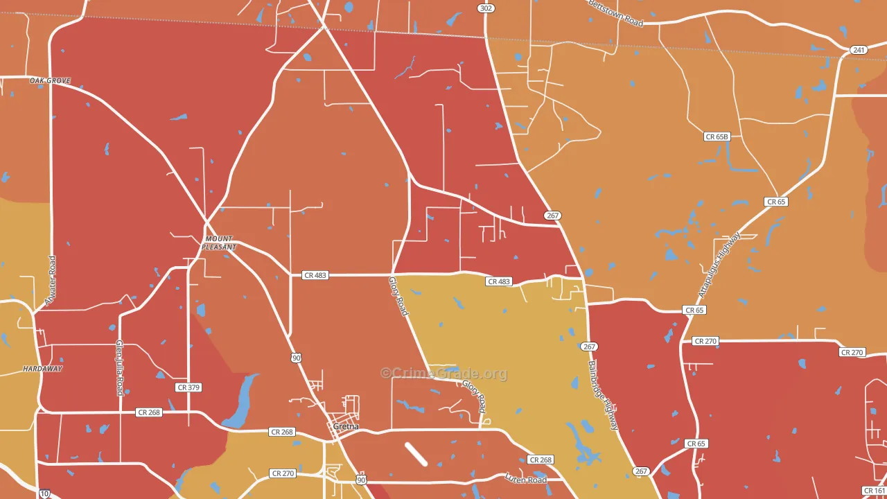 Mount Pleasant, FL Map of Burglary Rates