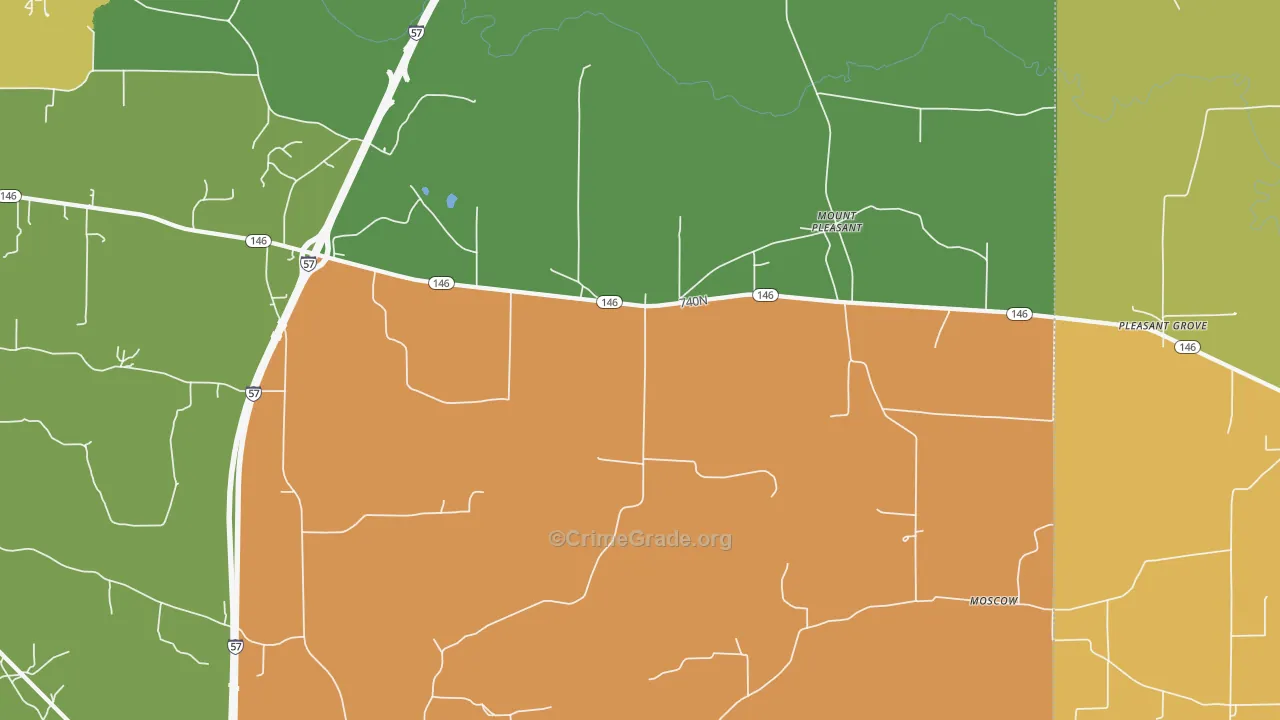Mount Pleasant, IL Map of Burglary Rates