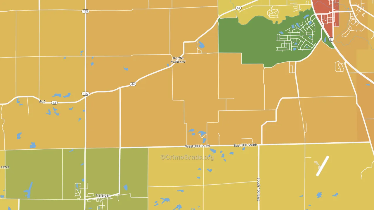 Mount Pleasant, IN Map of Burglary Rates