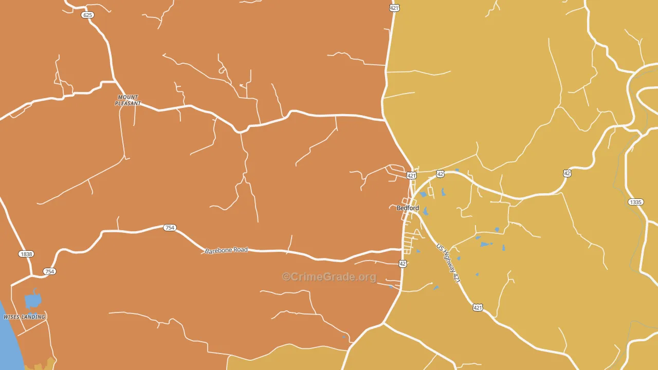 Mount Pleasant, KY Map of Burglary Rates