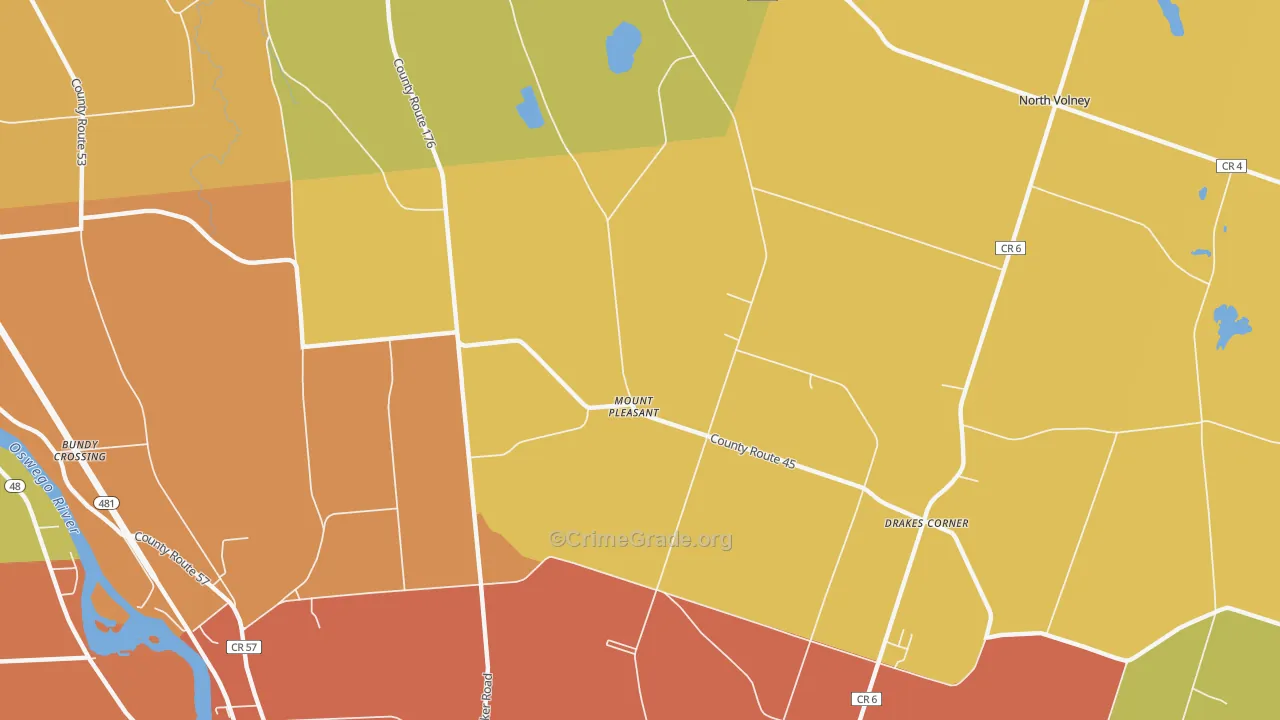 Mount Pleasant, NY Map of Burglary Rates