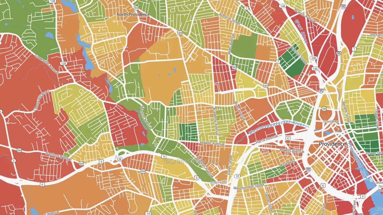 Mount Pleasant, Providence, RI Map of Burglary Rates