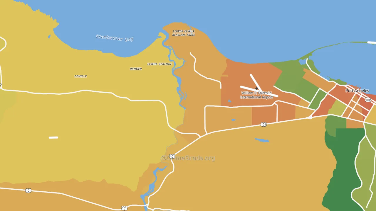 Mount Pleasant, WA Map of Burglary Rates