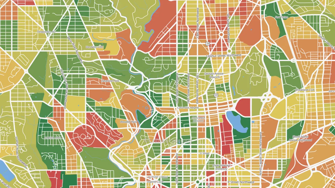 Mount Pleasant, Washington, DC Map of Burglary Rates
