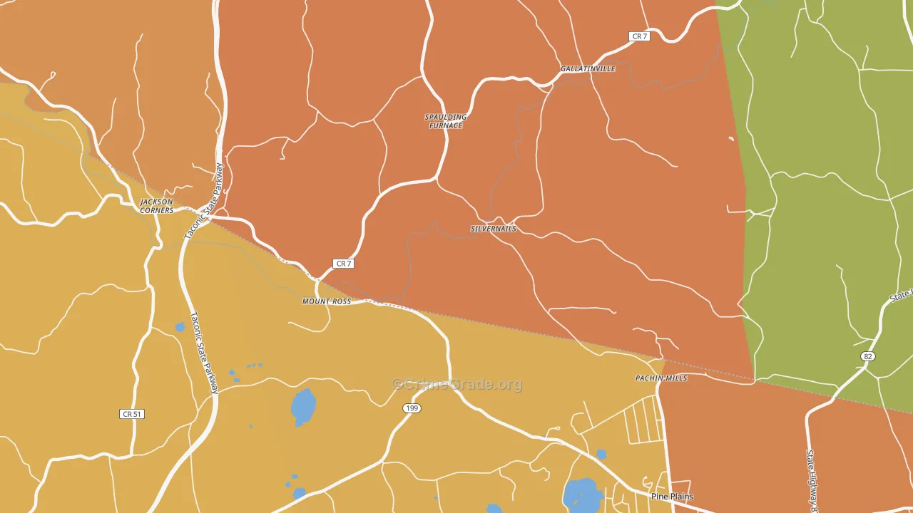 Mount Ross, NY Map of Burglary Rates