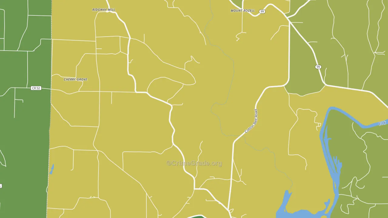 Mount Rozell, AL Map of Burglary Rates