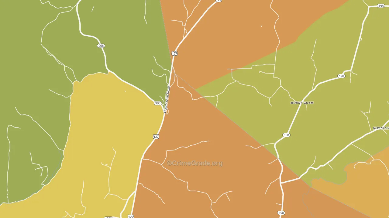Mount Salem, KY Map of Burglary Rates