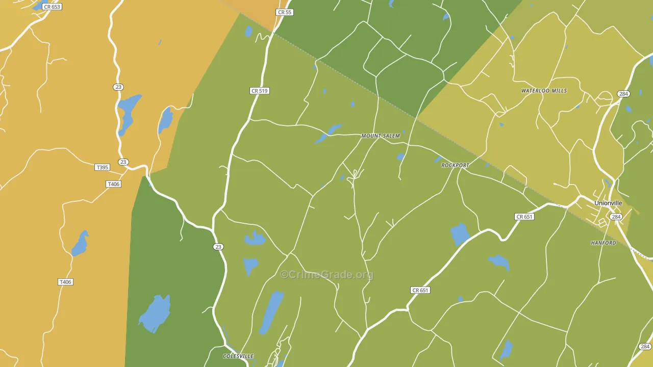 Mount Salem, NJ Map of Burglary Rates