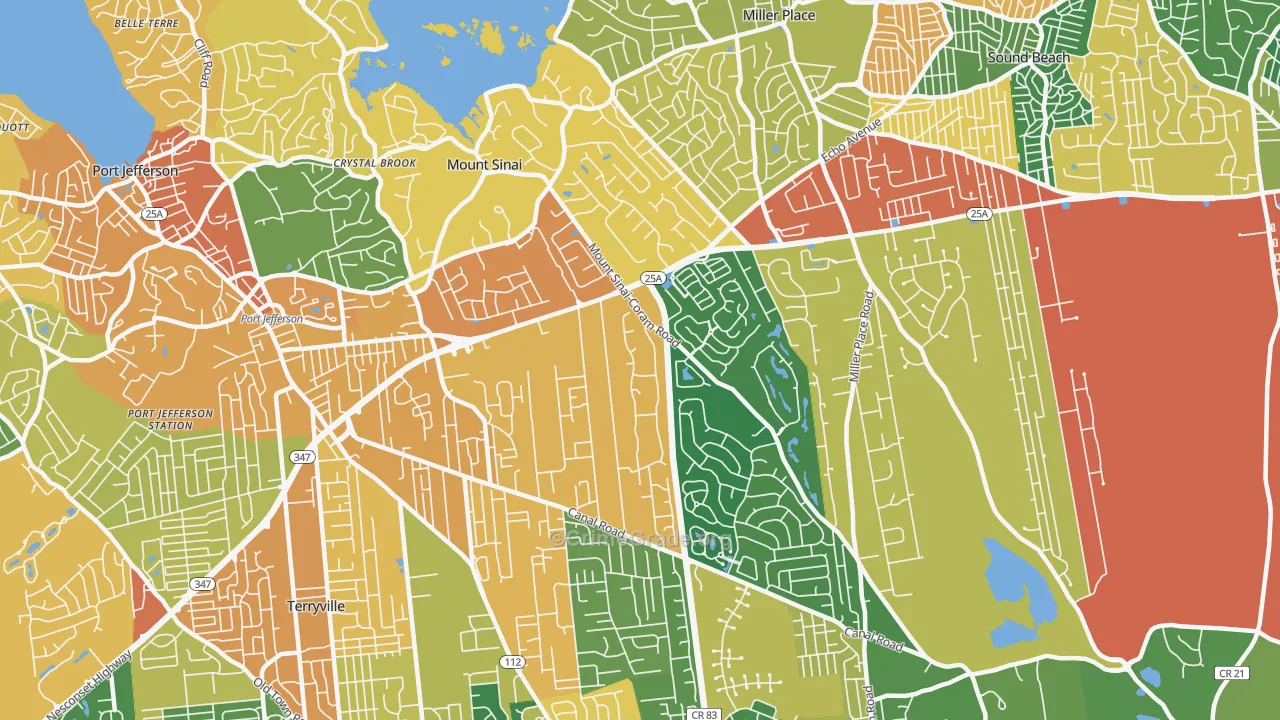 Mount Sinai, NY Map of Burglary Rates