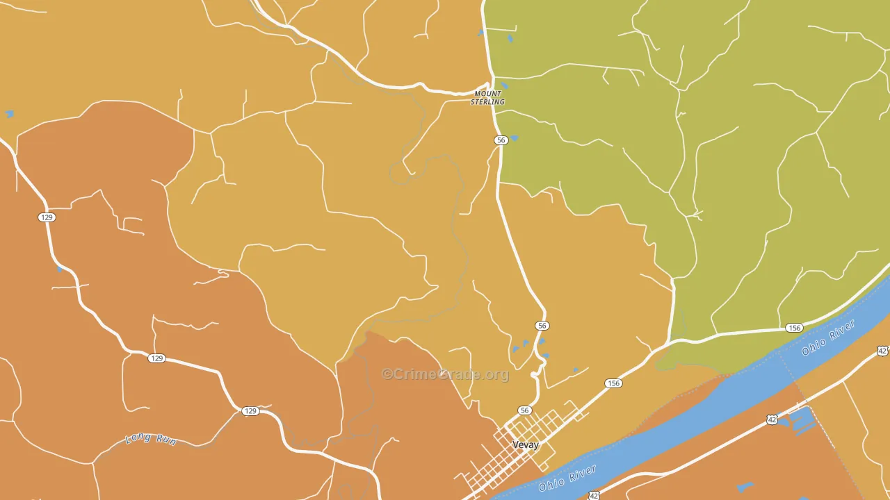 Mount Sterling, IN Map of Burglary Rates