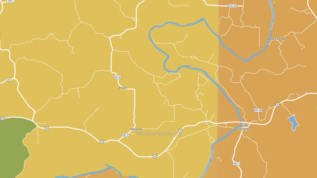 Mount Sterling, MO Map of Burglary Rates