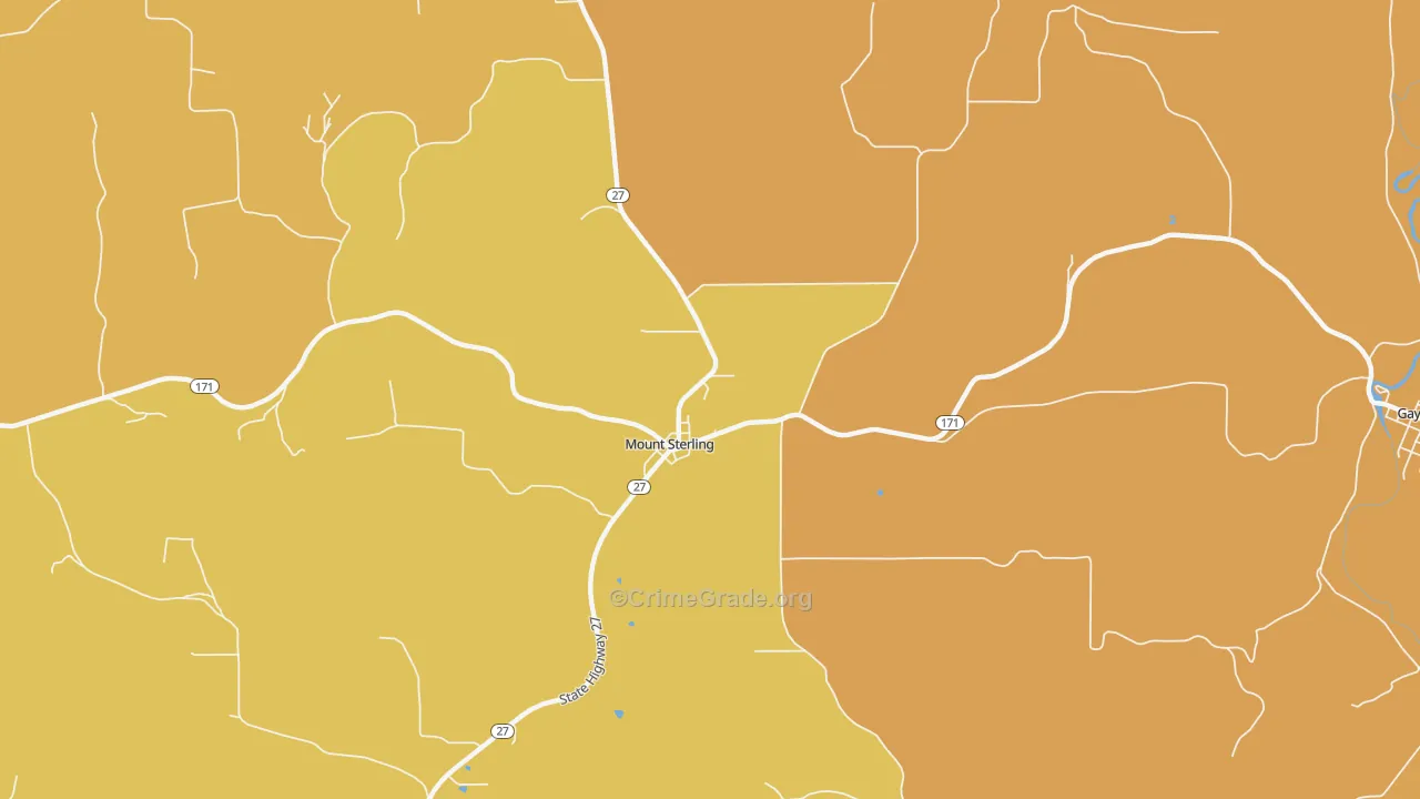 Mount Sterling, WI Map of Burglary Rates